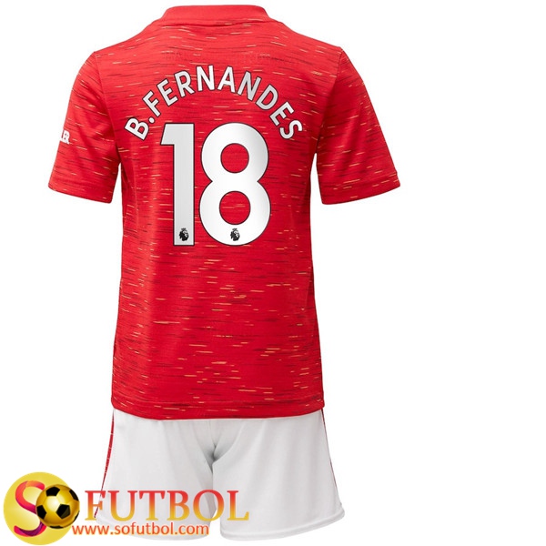 Camisetas Personalizadas Futbol Manchester United (B.Fernandes 18) Ninos Primera 20/21