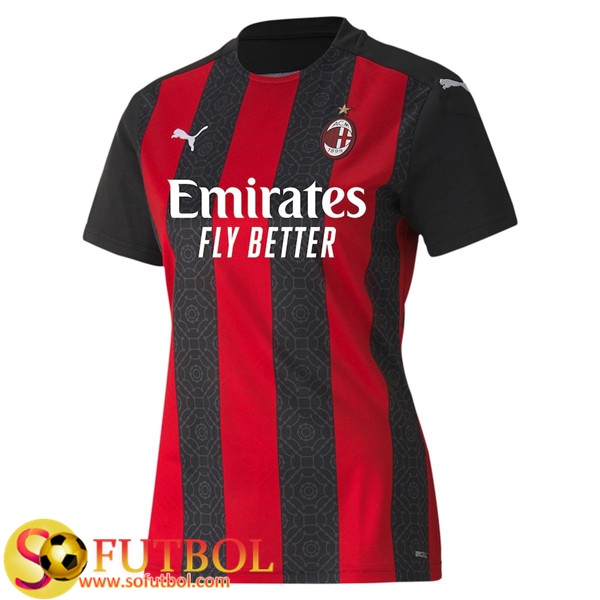 Nueva Camiseta Futbol Milan AC Mujer Primera 2020/21