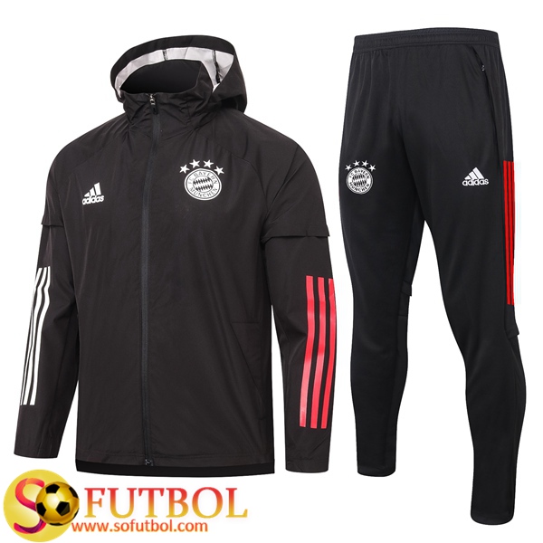 Chandal Futbol Bayern Munich Negro 2020/21 / Rompevientos y Pantalon Entrenamiento