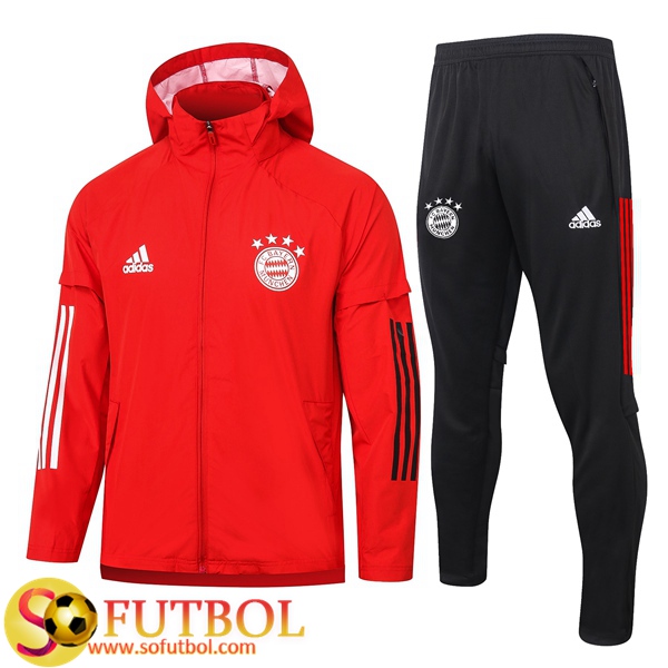 Chandal Futbol Bayern Munich Roja 2020/21 / Rompevientos y Pantalon Entrenamiento