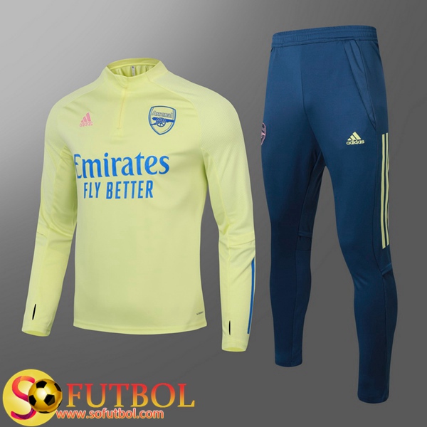 Chandal Futbol Arsenal Ninos Amarillo 2020/21 / Sudadera y Pantalon Entrenamiento