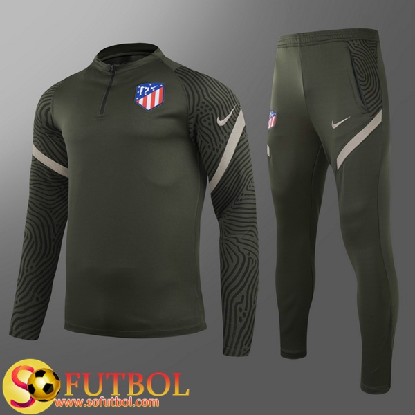 Chandal Futbol Atletico Madrid Ninos Verde 2020/21 / Sudadera y Pantalon Entrenamiento