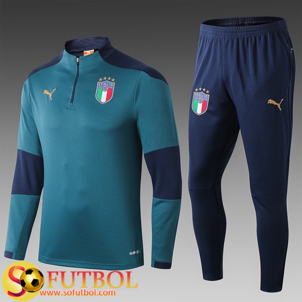 Chandal Futbol Italia Ninos Verde 2020/21 / Sudadera y Pantalon Entrenamiento