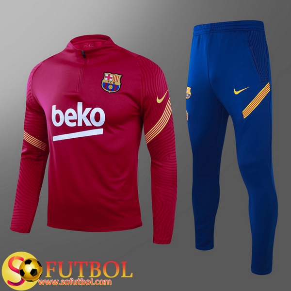 Chandal Futbol FC Barcelona Ninos Roja 2020/21 / Chaqueta y Pantalon Entrenamiento