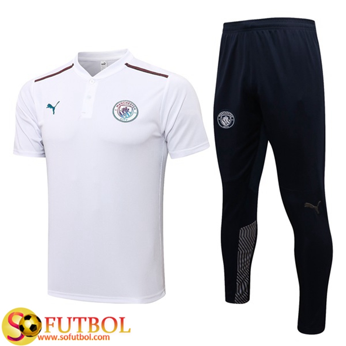 Camiseta Polo Manchester City + Pantalones Blancaa 2021/2022