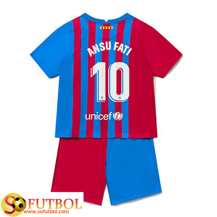 Camiseta FC Barcelona (Ansu Fati 10) Ninos Titular 2021/2022