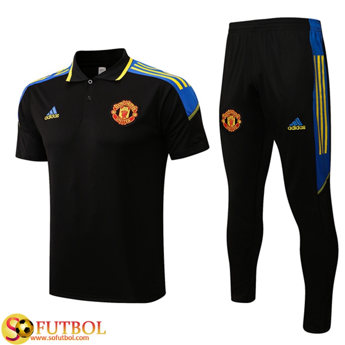 Camiseta Polo Manchester United + Pantalones Negro 2022/2023