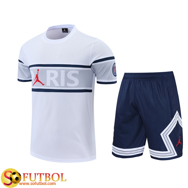 Camiseta Entrenamiento +Cortos Jordan PSG Negro/Blanco 2022/2023