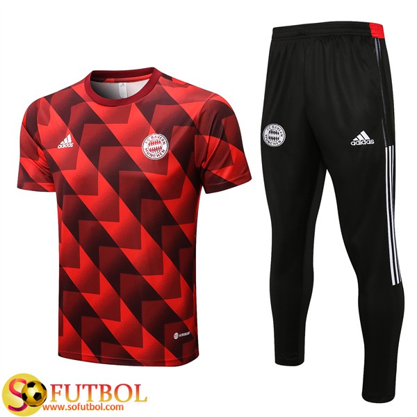 Camiseta Entrenamiento + Pantalones Bayern Munich Negro/Rojo 2022/2023