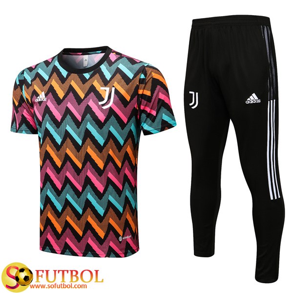 Camiseta Entrenamiento + Pantalones Juventus Azul Claro/Naranja/Rosa 2022/2023
