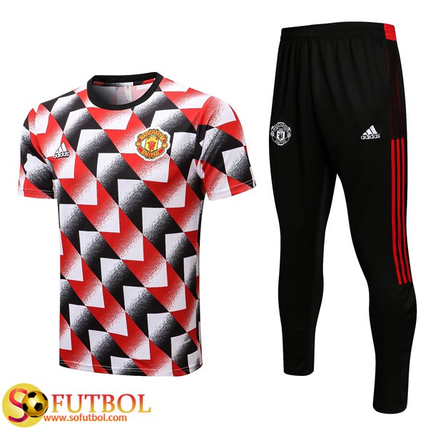 Camiseta Entrenamiento + Pantalones Manchester United Rojo/Negro 2022/2023