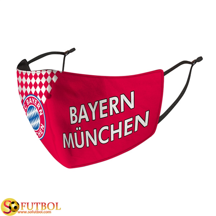 Mascarilla Futbol Bayern Munich Rojo/Blanco Reutilisable