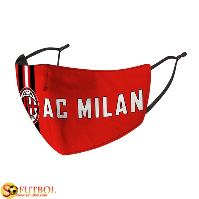 Mascarilla Futbol AC Milan Rojo Reutilisable