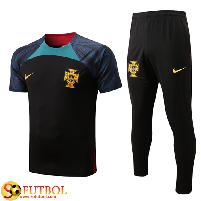 Camiseta Entrenamiento Portugal + Pantalones Negro 2022/2023