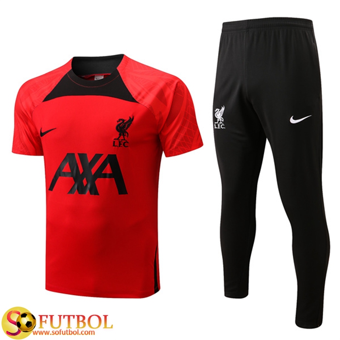 Camiseta Entrenamiento FC Liverpool + Pantalones Rojo 2022/2023