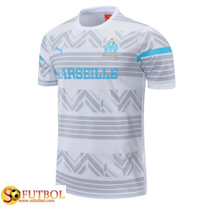 Camiseta Entrenamiento Marsella OM Blanco/Gris 2022/2023