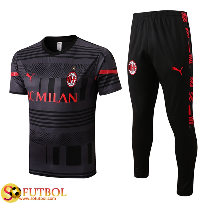 Camiseta Entrenamiento + Pantalones AC Milan Negro 2022/2023