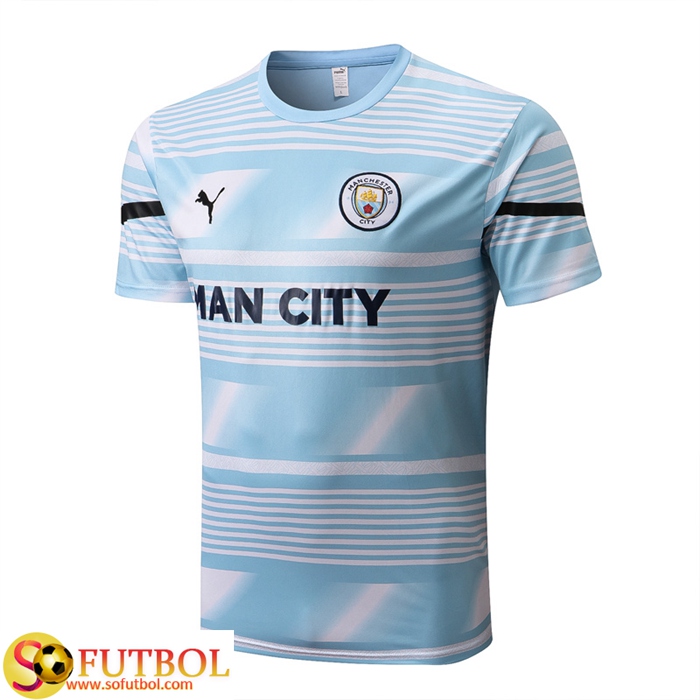 Camiseta Entrenamiento Manchester City Azul/Blanco 2022/2023