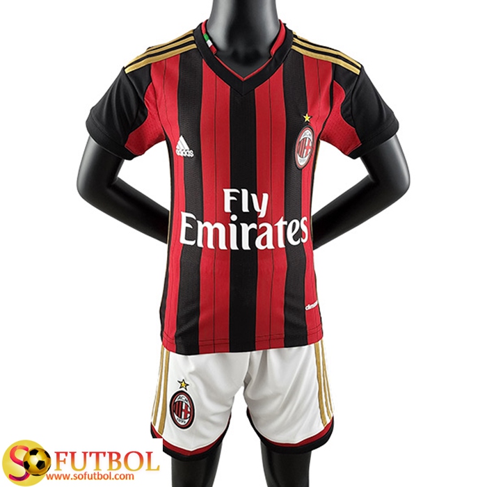 Camisetas De Futbol AC Milan Ninos Retro Primera 2013/2014