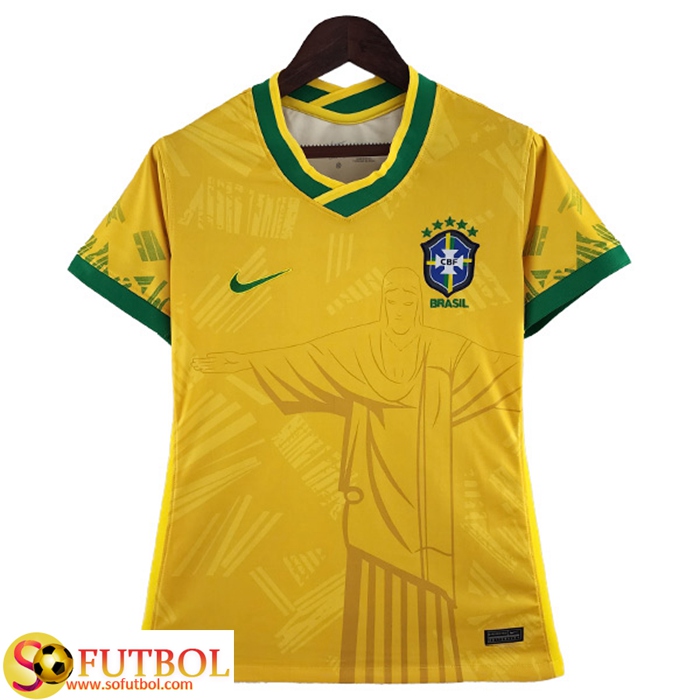 Camisetas De Futbol Brasil Mujer Classic Amarillo 2022/2023