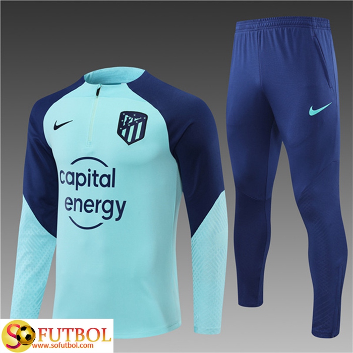 Modelos De Chandal Equipos De Futbol Atletico Madrid Ninos Azul Claro  2022/2023 Baratas