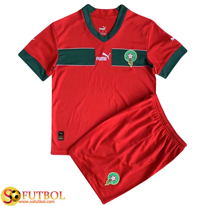 Camisetas De Futbol Marruecos Ninos Primera 2022/2023