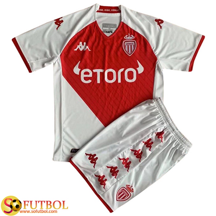 Nueva Camisetas De Futbol AS Monaco Ninos Primera 2022/2023