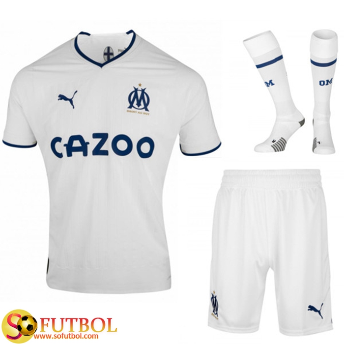 Camisetas De Futbol Marsella Primera (Shorts + Calcetines) 2022/2023