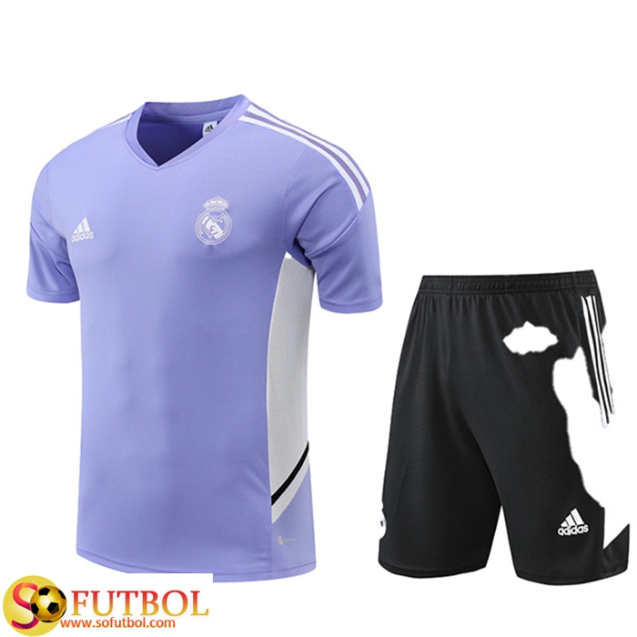 Camiseta Entrenamiento + Cortos Real Madrid Violeta 2022/2023