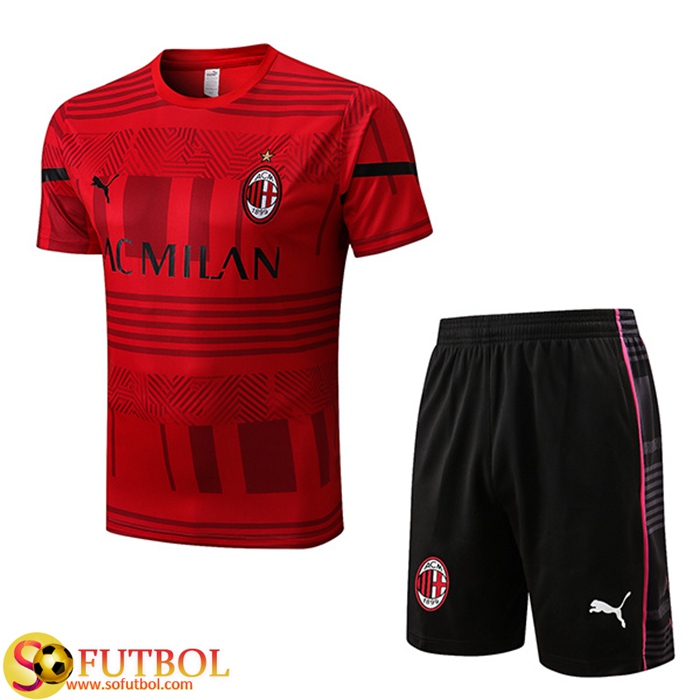 Camiseta Entrenamiento + Cortos AC Milan Rojo 2022/2023