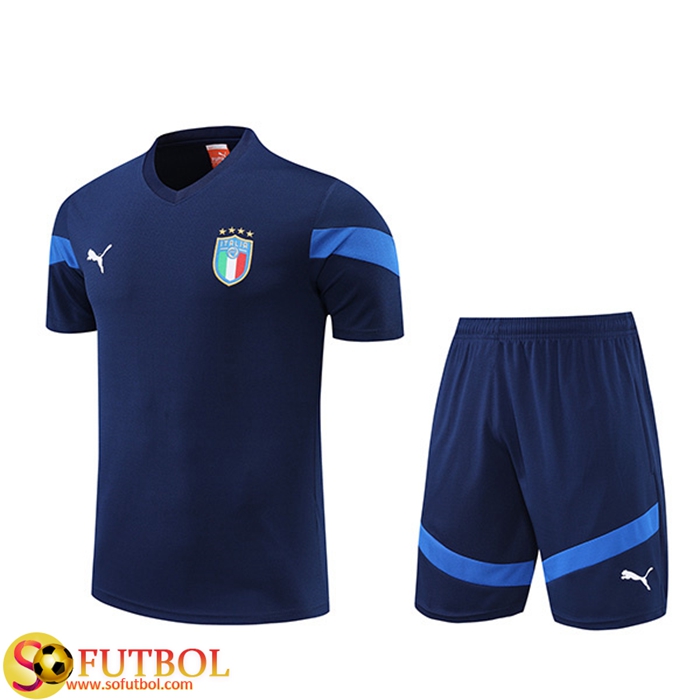 Camiseta Entrenamiento + Cortos Italia Azul marino 2022/2023