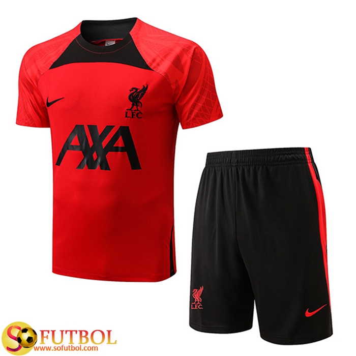 Camiseta Entrenamiento + Cortos FC Liverpool Negro/Rojo 2022/2023