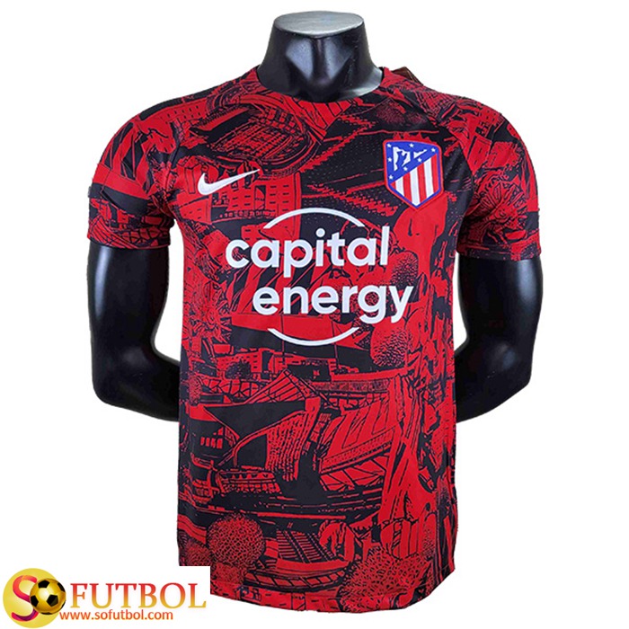 Camiseta Entrenamiento Atletico Madrid Rojo/Negro 2022/2023
