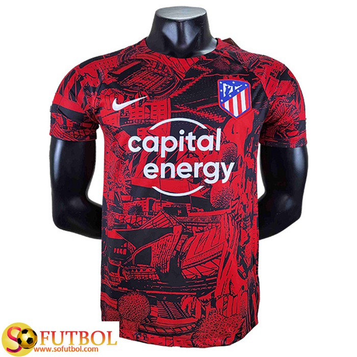 Modelos De Camiseta Entrenamiento Atletico Madrid Rojo/Negro 2022/2023