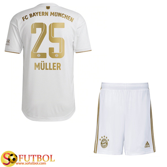 Camisetas De Futbol Bayern Munich (MÜLLER #25) Ninos Segunda 2022/23