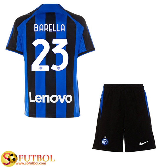 Camisetas De Futbol Inter Milan (BARELLA #23) Ninos Primera 2022/23