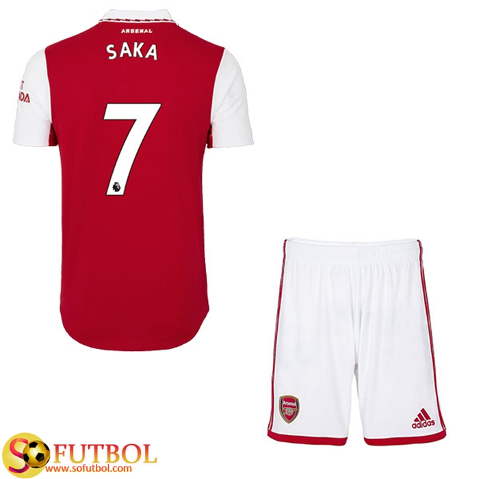 Camisetas De Futbol Arsenal (SAKA #7) Ninos Primera 2022/23