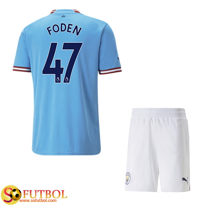 Camisetas De Futbol Manchester City (FODEN #47) Ninos Primera 2022/23