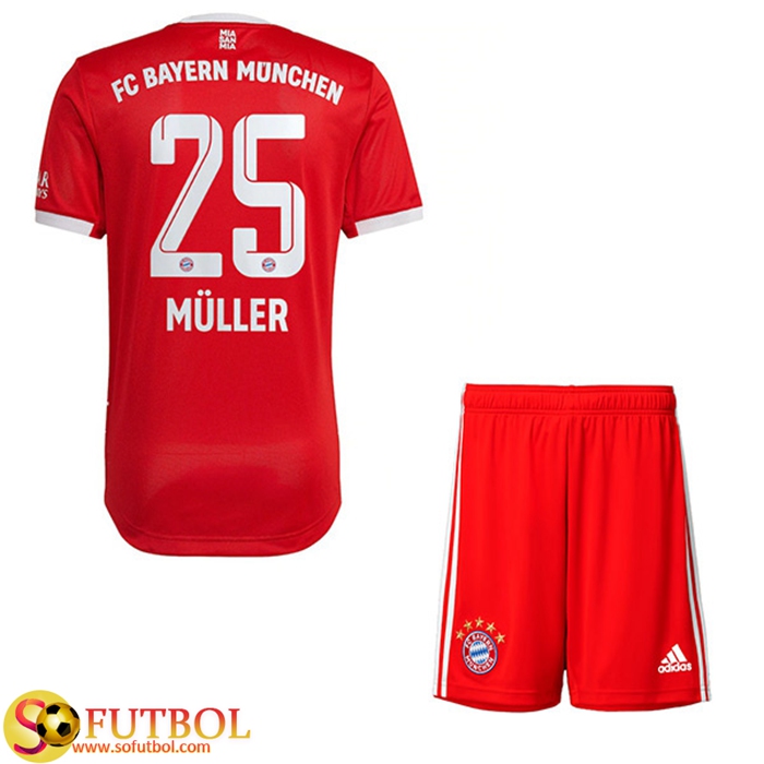 Camisetas De Futbol Bayern Munich (MÜLLER #25) Ninos Primera 2022/23