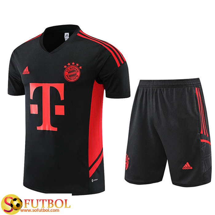 Chandal del Bayern Munich 2022-2023 Manga Corta Negro - Pantalon Corto