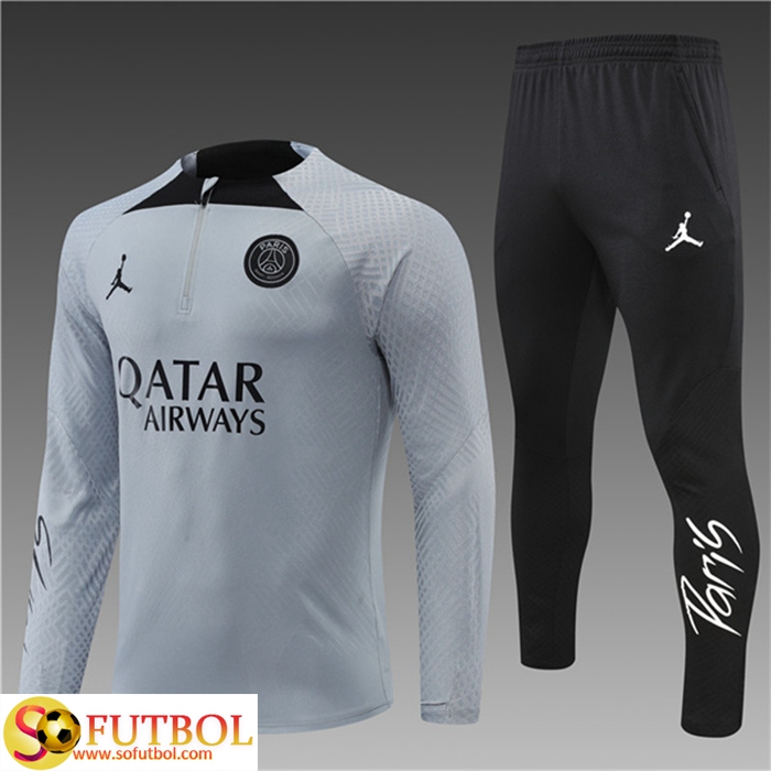 Disena Tu Chandal Equipos De Futbol Jordan PSG Ninos Gris 2022 2023 Baratas