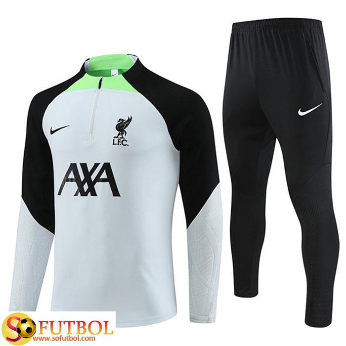 Juego De Chandal Equipos De Futbol FC Liverpool Gris/Verde 2023/2024 Baratas