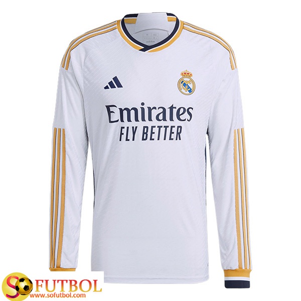 Camiseta 1a Real Madrid 2023/2024 Manga Larga Niño