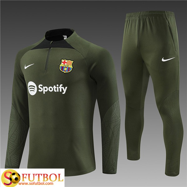 chandal barcelona nino 2022-2023 cremallera verde azul barata & replica -  €43.70