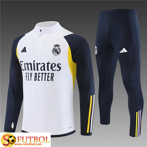 Chándal Sudadera Niños Real Madrid Blanco 2023-2024