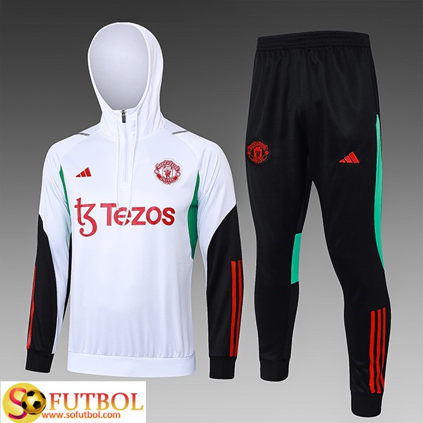 Chandal Futbol Manchester United Ninos Roja 2020 21 / Chaqueta Con Capucha  y Pantalon Entrenamiento